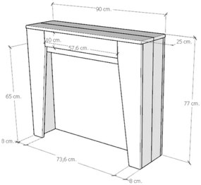 Consolle allungabile 90x25/211 cm Anea Quercia Natura