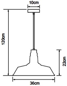 Aigostar - Lampadario a sospensione con filo 1xE27/60W/230V nero