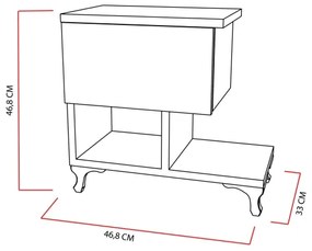 Comodino CAST 46,8x46,8 cm bianco