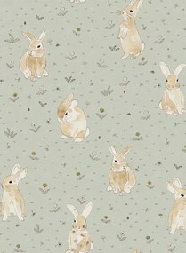 Rebel Walls Carta da parati Bunny Field - Mint