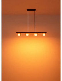 Globo 16055-4HG - Lampadario LED a sospensione con filo HIGGINS 4xGX53/6W/230V fumé/marrone