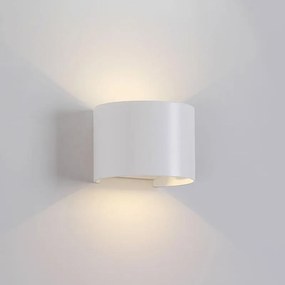 Applique LED moderno da esterno Davos Round doppia luce grigio IP54, luce bianco naturale 91.6 lumen, MANTRA