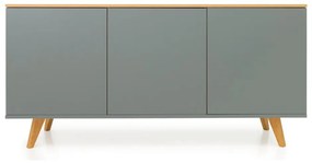 Cassettiera verde con gambe in faggio , 162 x 77 cm Amelia - Tenzo