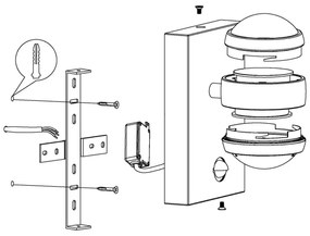 Eglo 96019 - Applique a LED da esterno con sensore SESIMBA 1 2xLED/3,7W