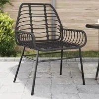 Sedie da Giardino Set 2 pz Polyrattan Nero 369091