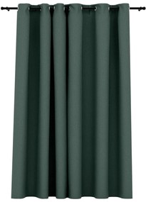 Tenda Oscurante Effetto Lino con Occhielli Verde 290x245 cm