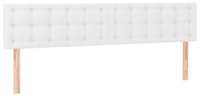 Testiera 2 pz bianca 90x5x78/88 cm in similpelle