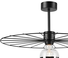 Lampadario a sospensione con supporto rigido MONTANA 1xE27/15W/230V diametro 45 cm nero