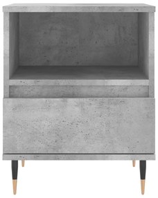 Comodini 2pz Grigio Cemento 40x35x50 cm in Legno Multistrato