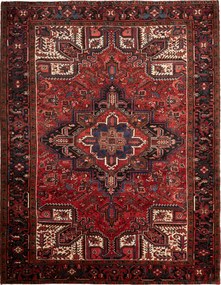 Heriz Tappeto 330x260 Rosso (Iran) Annodato A Mano