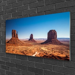 Quadro in vetro Paesaggio delle montagne del deserto 100x50 cm