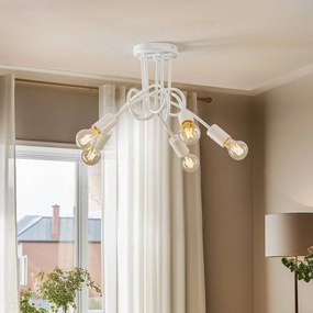 Lamkur Plafoniere Joiy, incrociate, a 5 luci, bianco
