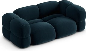 Divano blu scuro con rivestimento in velluto 210 cm Loretto – Cosmopolitan Design