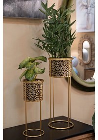 Set di 2 piedistalli per piante in metallo ø 17 cm altezza 46 cm Nat - Mauro Ferretti