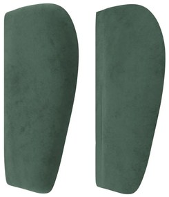 Testiera ad orecchio verde scuro 183x23x78/88 cm in velluto