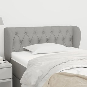 Testiera Ad Orecchio Grigio Chiaro 93x23x78/88 Cm İn Tessuto /