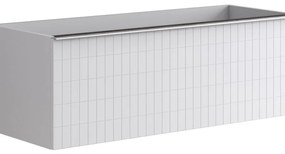 Mobile da bagno sotto lavabo Pixel grid bianco e maniglia alluminio brillante laccato opaco L 120 x H 40 x P 45.5 cm 1 cassetto, lavabo non incluso