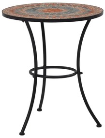 Set bistrò 3 pz con mosaico in ceramica arancione/grigio