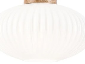 Lampadario a sospensione con filo HARMONY 1xE27/15W/230V diametro 25 cm bianco/quercia