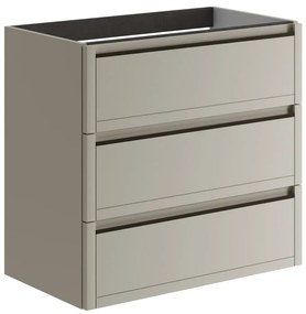 Mobile da bagno sospeso sotto lavabo L 79.5 x H 78 x P 45.5 cm beige opaco, 3 cassetti Tratto