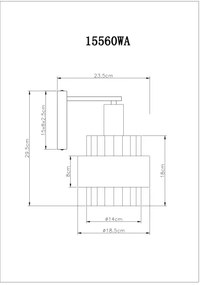 Globo 15560WA - Applique da parete MILLEY 1xE27/60W/230V