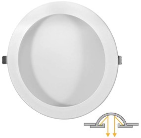 Faro LED da incasso Rotondo Luce INDIRETTA 24W Foro Ø200mm Colore Bianco Caldo 3.000K