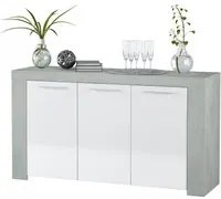 Credenza 3 Ante Cm. 42 x 144 x 80 bianco grigio