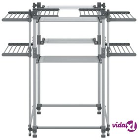 vidaXL Stendibiancheria 107x107x120 cm in Alluminio