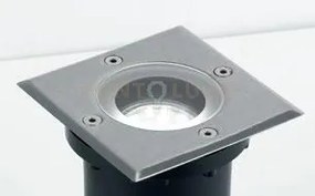 Faro a incasso calpestabile drive acciaio quadrato 1 luce attacco g...