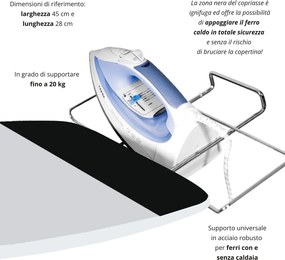 Asse da Stiro Completo Combiboard Profi 125x48 cm con Piano Stiramaniche e Ripiano Regolabile in Altezza...