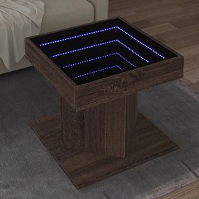 Tavolino Salotto Con Led Rovere Marrone 50x50x45 Cm Multistrato /