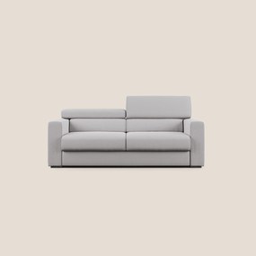 Dylan divano allungabile con pouf estraibile poggiapiedi in tessuto fiammato simil cotone impermeabile T19