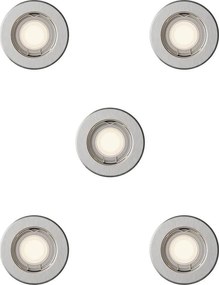 Philips - Confezione da 5 faretti da incasso PERIDOT 1xGU10/7W/230V, finitura argento