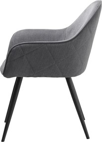 Sedia da pranzo grigia in imbottito con braccioli Minto – Unique Furniture