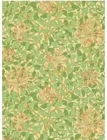 Morris & Co Carta da parati Honeysuckle - Green/ Beige/ Pink