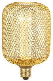 Lampadina Contemporanea Rete Metallica Acciaio Oro E27 3,5W 1800K