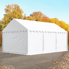 TOOLPORT 4x6 m tenda capannone, PVC 750, telaio perimetrale, bianco - (7211)
