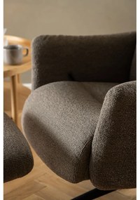 Poltrona relax grigio-marrone in tessuto bouclé London - Actona