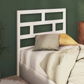 Testiera Per Letto Bianca 96x4x100 Cm İn Legno Massello Di Pino /