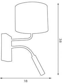 Lampada da parete ARDEN 1xE27/60W+1xG9/8W/230V nero/bianco