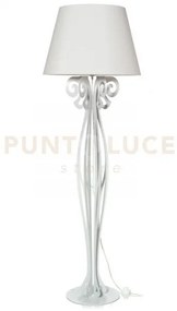 Lampada da terra di design circeo bianco marmo paralume avorio in f...