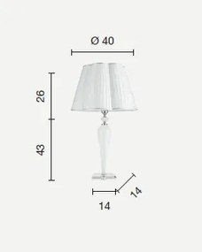 Lampada da tavolo in vetro ottano h69 lt.debussy-ott