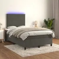 Letto a Molle con Materasso e LED Grigio Scuro 120x200 cm cod mxl 58167