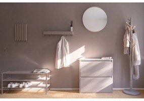 Scarpiera in metallo grigio-beige Rex - Spinder Design