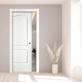 Porta interna scorrevole Empire in MDF laccato colore bianco, L 90 x H 210 cm, apertura reversibile