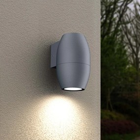 Applique Ovale Monodirezionale IP65 GU10 per esterni - Grigia Colore del corpo Grigio