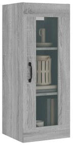 Armadietto pensile a parete grigio sonoma 34,5x34x90 cm