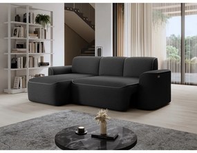 Divano angolare grigio scuro (con penisola a sinistra/con chaise lounge) e rivestimento in bouclé Ume – ELTAP