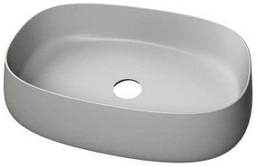 Lavabo da appoggio Paddle rettangolare in ceramica L 60 x H 40 cm grigio