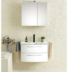 Mobile sottolavabo e lavabo Image per vasca centrale bianco lucido L 70 x H 48 x P 48 cm 2 cassetti